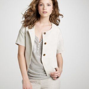 J. Crew Maybelle short sleeve linen jacket, lined, sz 8